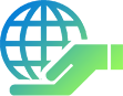 Globe icon representing global clean energy impact