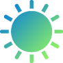 Sun icon symbolizing solar energy